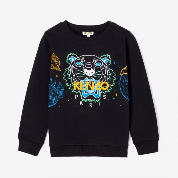 凯卓/Kenzo 男孩 黑色 运动衫 宇宙虎运动衫 L86M15548G03.99.3A