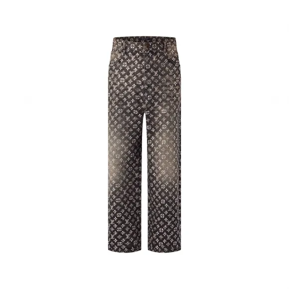 路易威登/Louis Vuitton(LV) 定制刺绣花押字宽松牛仔裤 - 男士 - 成衣 1ABY8W