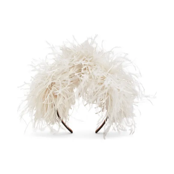 罗意威/Loewe Feathers Headband白色 101.29.132
