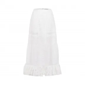 罗意威/Loewe Skirt Broderie Anglaise白色 S2175060FA