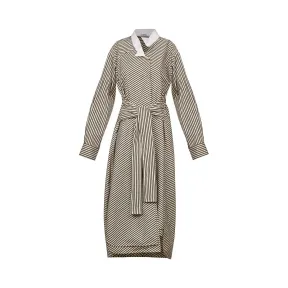 罗意威/Loewe Striped Shirtdress白色/黑色 S2176100FA