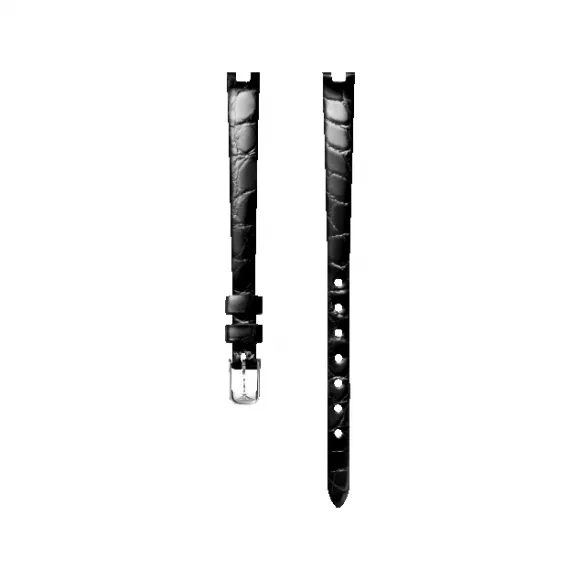 浪琴/Longines 亮黑色 8.00 MM 鳄鱼皮 表带 L682145882