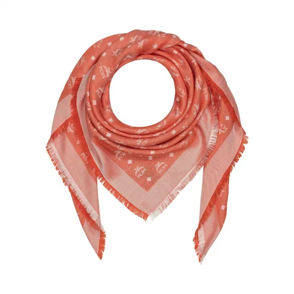 MCM 字母组合桑蚕丝及羊毛提花围巾 MEF9SMM01OR001