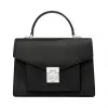 MCM Patricia Pocket Satchel in Grained Leather MWE8APA65BK001