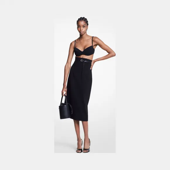 迈克高仕/Michael Kors 弹力卵石绉纱铅笔裙 108AKU504-0001