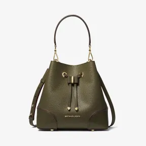 迈克高仕/Michael Kors 女士 橄榄绿 Mercer Gallery 小号皮质水桶包