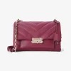 迈克高仕/Michael Kors 女士 树莓红 Cece 中号绗缝皮质单肩包