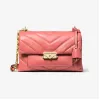 迈克高仕/Michael Kors 女士 葡萄柚红 Cece 中号链条皮质单肩包