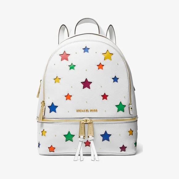 迈克高仕/Michael Kors Rhea Zip 中号彩虹色星星装饰双肩包 30T9GEZB6U085