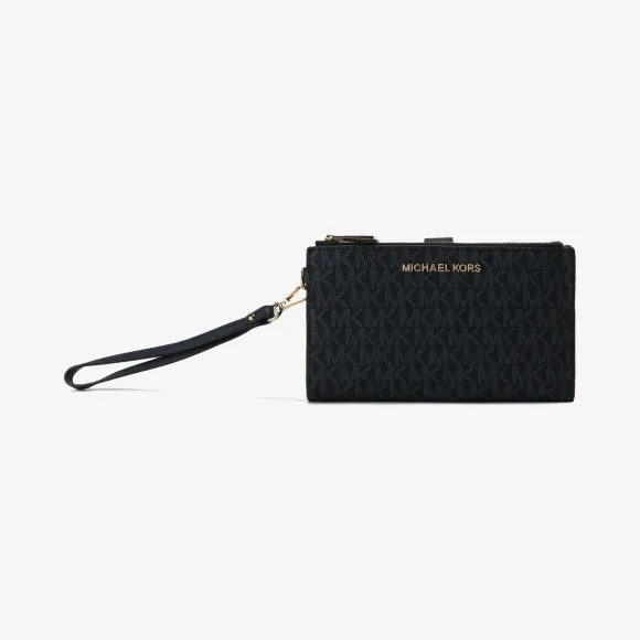迈克高仕/Michael Kors  暗海军蓝 Jet Set Travel 大号老花手拿包