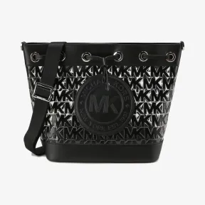 迈克高仕/Michael Kors  黑色 Fulton 中号老花水桶包