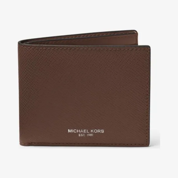 迈克高仕/Michael Kors Harrison Crossgrain 皮革修身双折钱包 39F5LHRF5L-0213