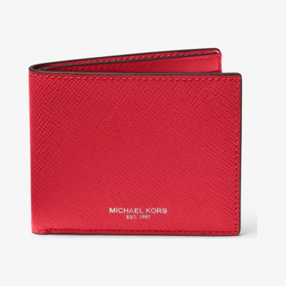 迈克高仕/Michael Kors Harrison Crossgrain 皮革修身双折钱包 39F5LHRF5L-0618