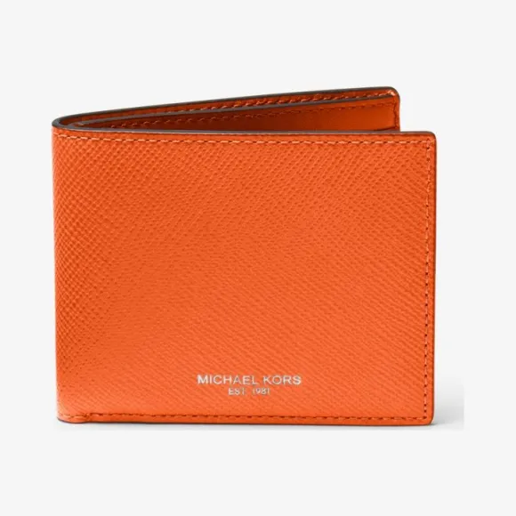 迈克高仕/Michael Kors Harrison Crossgrain 皮革修身双折钱包 39F5LHRF5L-0623