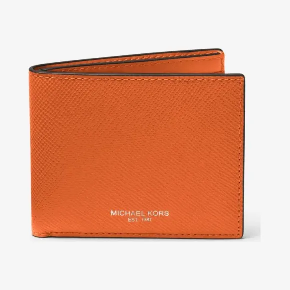 迈克高仕/Michael Kors Harrison Crossgrain 皮革修身双折钱包 39F5LHRF5L-0800