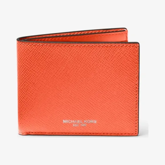 迈克高仕/Michael Kors Harrison Crossgrain 皮革修身双折钱包 39F5LHRF5L-2156