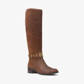 迈克高仕/Michael Kors Heather Logo 扣带平底长靴 40F8HAMB5S213