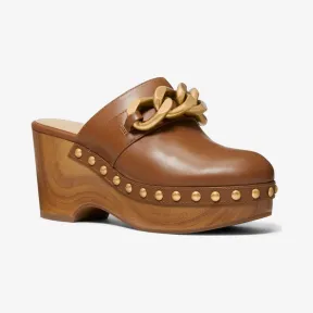 迈克高仕/Michael Kors Scarlett 缀饰皮革厚底木屐 40R2SCMP1L-0230