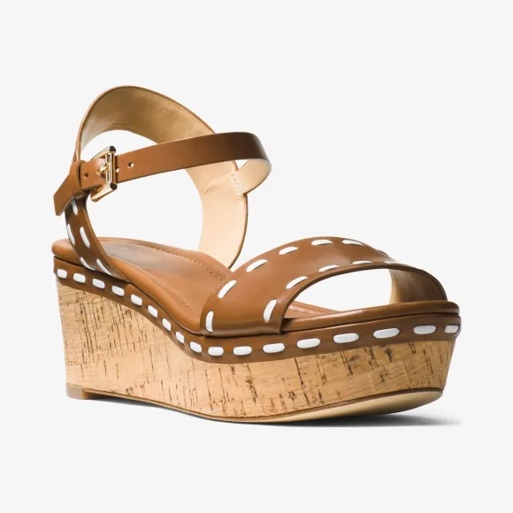 迈克高仕/Michael Kors Fallon 皮质厚底凉鞋 40S7FAFA3L218