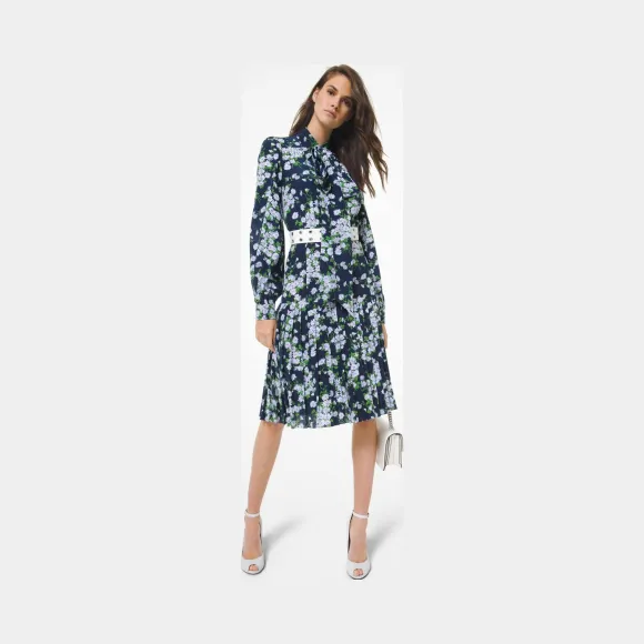 迈克高仕/Michael Kors Daisy 真丝双绉褶裥衬衫裙 424AKQ724A-0436