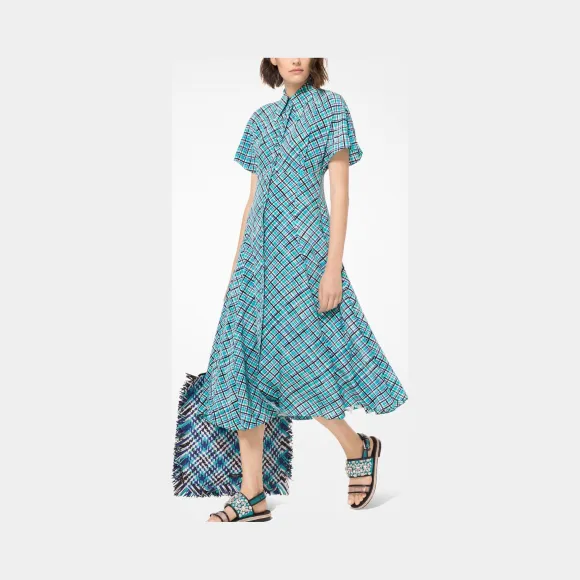 迈克高仕/Michael Kors Windowpane Crushed 双绉衬衫裙 447ZKM120A-0405