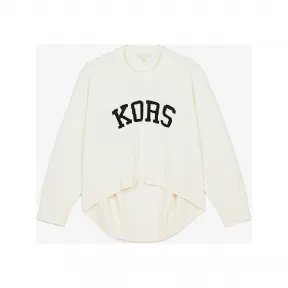 迈克高仕/Michael Kors 针织 Logo 长袖 女士 白色 长袖衫 MF260FNCSN110