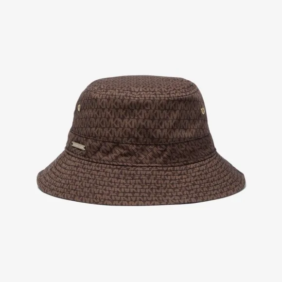 迈克高仕/Michael Kors 徽标印花有机棉混纺渔夫帽 MS10001F5M-0201