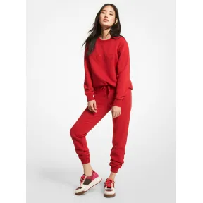 迈克高仕/Michael Kors 抽绳有机棉混纺慢跑裤 MS1301O23G-0618