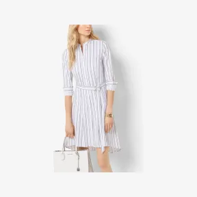 迈克高仕/Michael Kors 长袖小立领腰带收腰连衣裙 MS78WXF6MC100