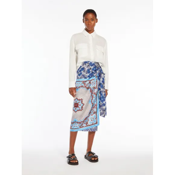 麦丝玛拉/Max Mara [Nuevo] 纯丝斜纹半身裙 5101044206001