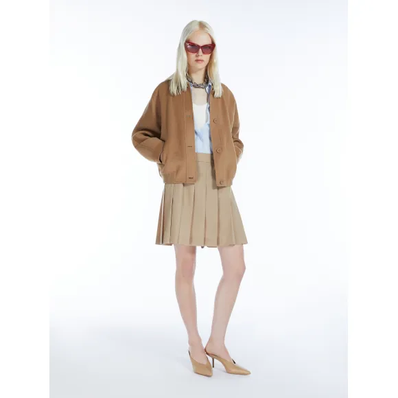 麦丝玛拉/Max Mara [Baco] 羊毛羊绒真丝飞行员夹克 6086014106024