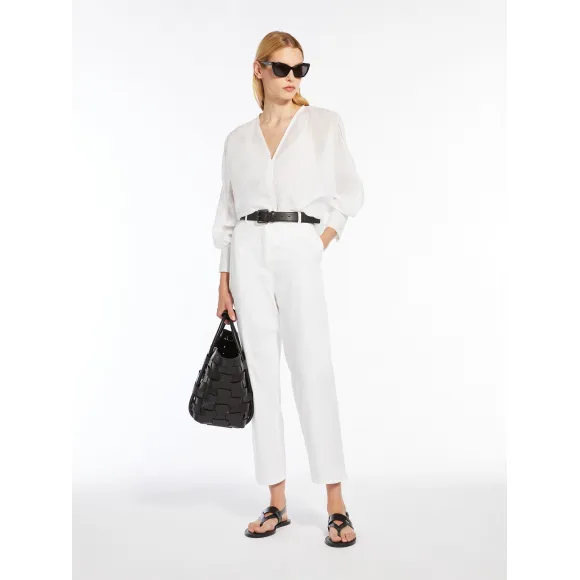 麦丝玛拉/Max Mara [Leccio] 苎麻纱蕾丝衬衫 6261024206031
