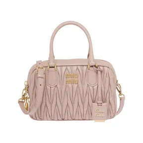 缪缪/Miu Miu 睡莲色 Matelassé 软羊革大号保龄球包 5BB124-N88-F0NZ2