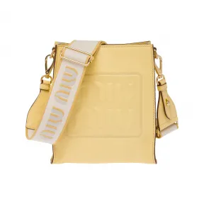 缪缪/Miu Miu Madras皮革挂肩袋 柠檬黄 5BC144-2AJB-F0222