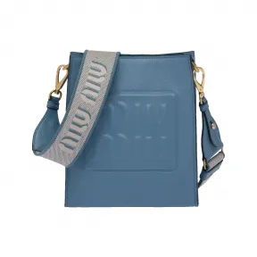 缪缪/Miu Miu Madras皮革挂肩袋 星空蓝 5BC144-2AJB-F0637