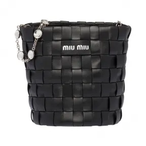缪缪/Miu Miu 仿水晶装饰软羊革水桶包 5BE054_2DG7_F0002