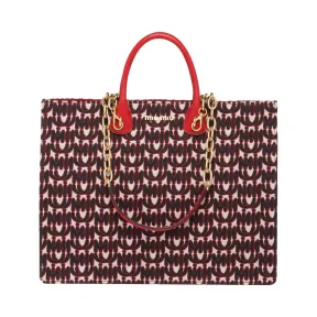 缪缪/Miu Miu 提花和皮革托特包 5BG154_2CAG_F068Z