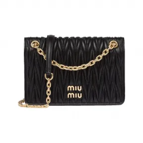 缪缪/Miu Miu 黑色 Matelassé软羊革迷你手袋 5BP065-N88-F0002