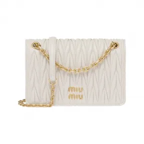 缪缪/Miu Miu 白色 Matelassé软羊革迷你手袋 5BP065-N88-F0009