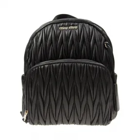 缪缪/Miu Miu  黑色 牛皮 双肩包 5BZ005-N88-F0002