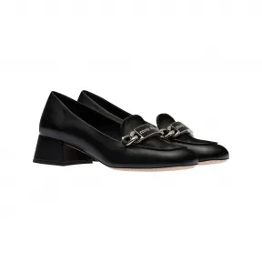 缪缪/Miu Miu 黑色 皮革乐福鞋 5D658D-011-F0002