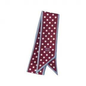 缪缪/Miu Miu 紫红色/矢车菊蓝色 印花斜纹绸围巾 5FF008-2F7Y-F03FD