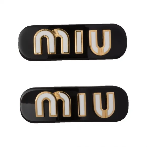 缪缪/Miu Miu 黑色/白色树脂玻璃和金属发夹5IF072-2F72-F0967-小迈步海 