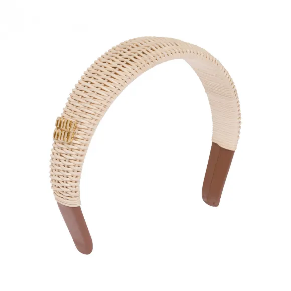 缪缪/Miu Miu 中性色 柳条编织发箍 5IH025-2D6F-F0018