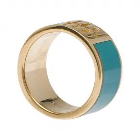 缪缪/Miu Miu 孔雀蓝 涂珐琅金属戒指 5JA118-2F6T-F0363