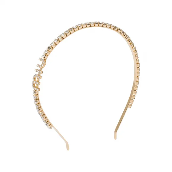 缪缪/Miu Miu 金色/水晶色 仿水晶硬质发箍 5JH081-2DNC-F0NXA