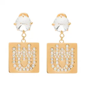 缪缪/Miu Miu 仿水晶徽标装饰耳环 5JO519_2B7T_F0NXA