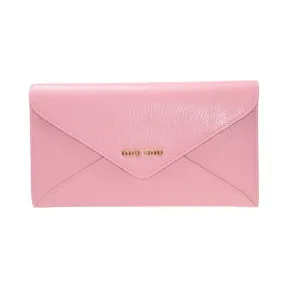 缪缪/Miu Miu  粉红色 牛皮 钱包 5M1406-034-F0028