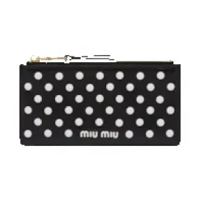 缪缪/Miu Miu 圆点铆钉纳帕皮革名片夹 5MB006-2DRA-F0967