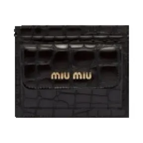 缪缪/Miu Miu 鳄鱼纹印花皮革卡片夹 5MC081-2DQ8-F0002